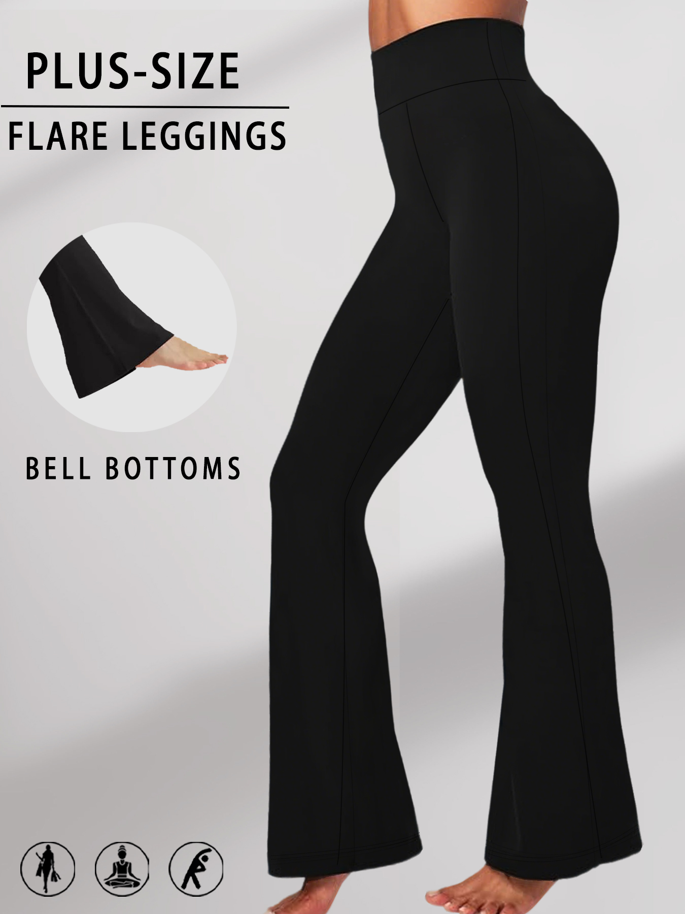 Yoga Fitness Leggings - Plus Size Women's Super Soft Flare