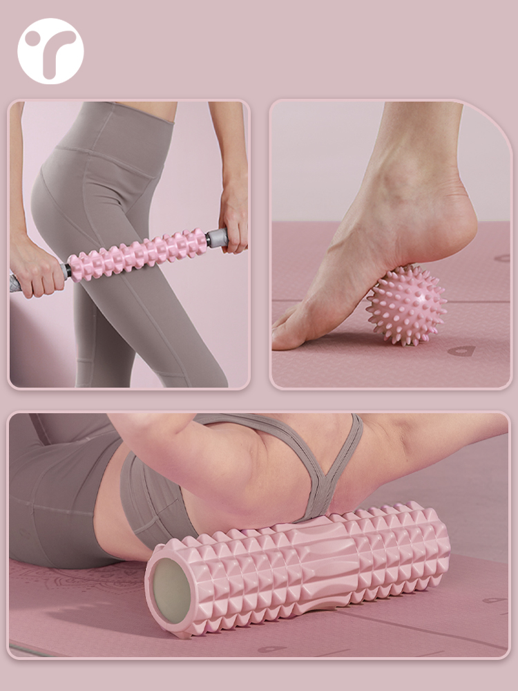 Yoga Fitness Roller - Solid Foam Shaft Mace Massage Roller