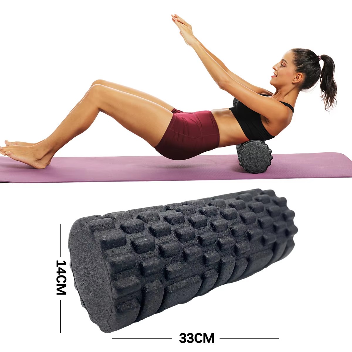 Yoga Fitness Roller - 30/33cm Fitness Foam Roller Yoga Massage