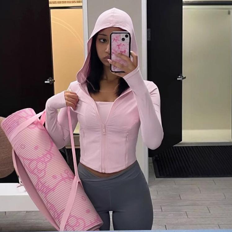 Zipper T-shirt Women's Fitness - Yoga Fitness Hoodie ulasan dan harga