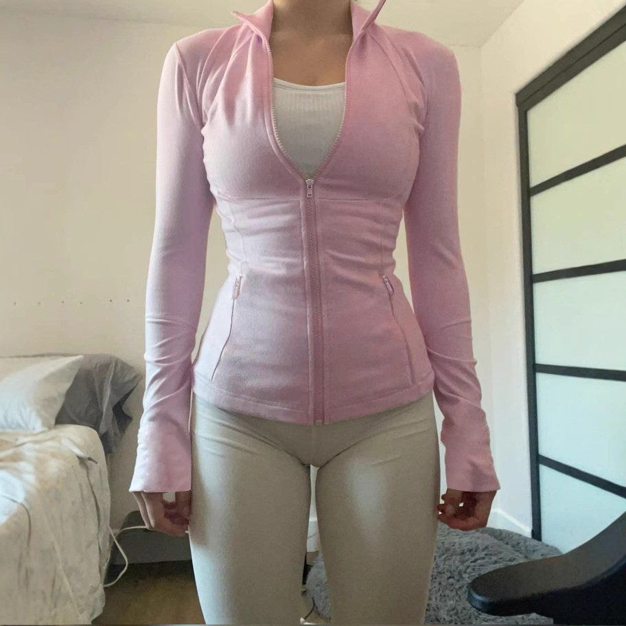 Zipper T-shirt Women's Fitness - Yoga Fitness Hoodie ulasan dan harga