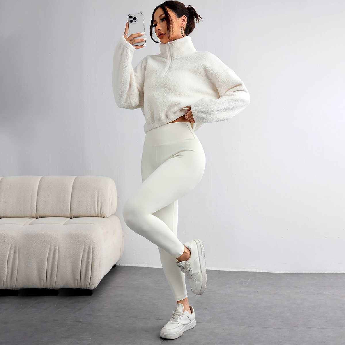 New Autumn and Winter Solid Co - Yoga Fitness Hoodie ulasan dan harga