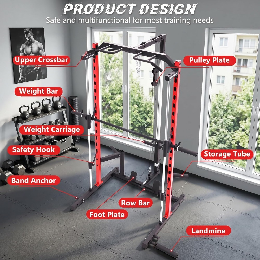 All-in-One Smith Machine Power - Lat Pulldown Bar ulasan dan harga
