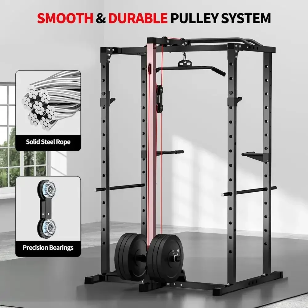2000LBS Capacity Power Rack wi - Lat Pulldown Bar ulasan dan harga