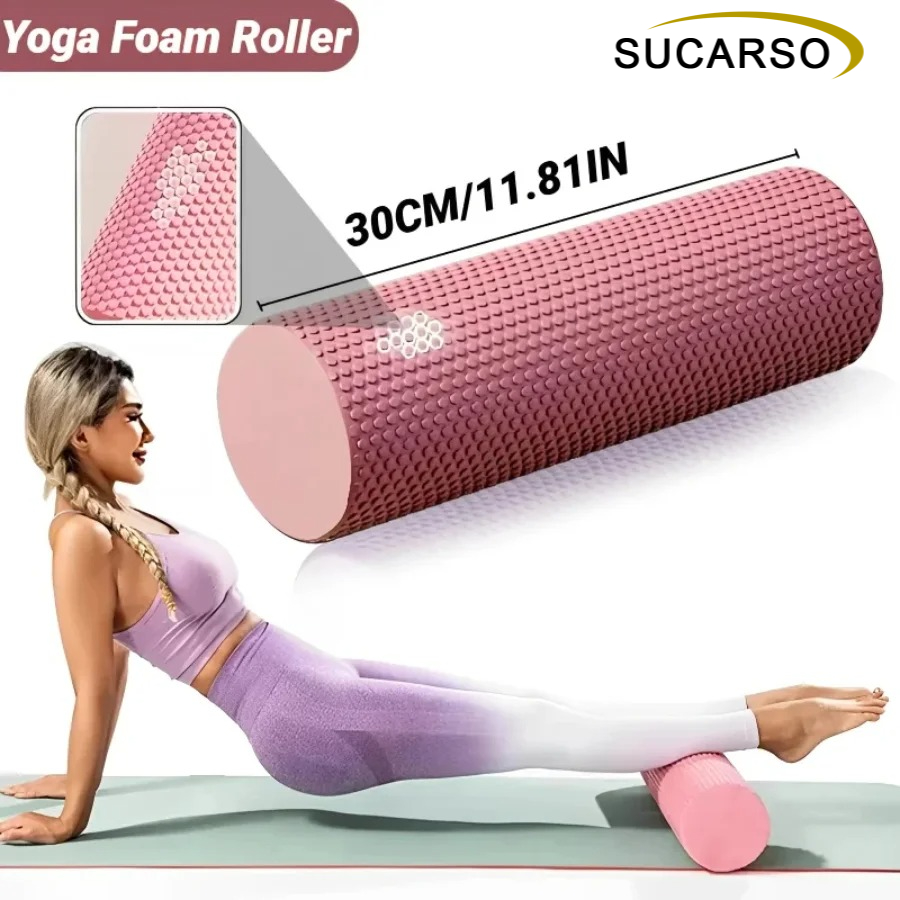 30x10cm EVA Textured Foam Roll - Yoga Fitness Roller ulasan dan harga