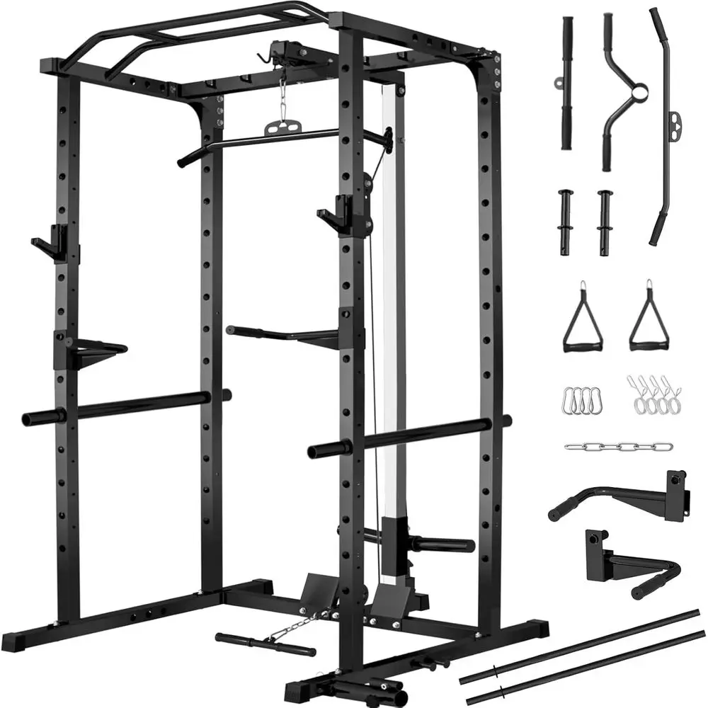 2000LBS Capacity Power Rack wi - Lat Pulldown Bar ulasan dan harga