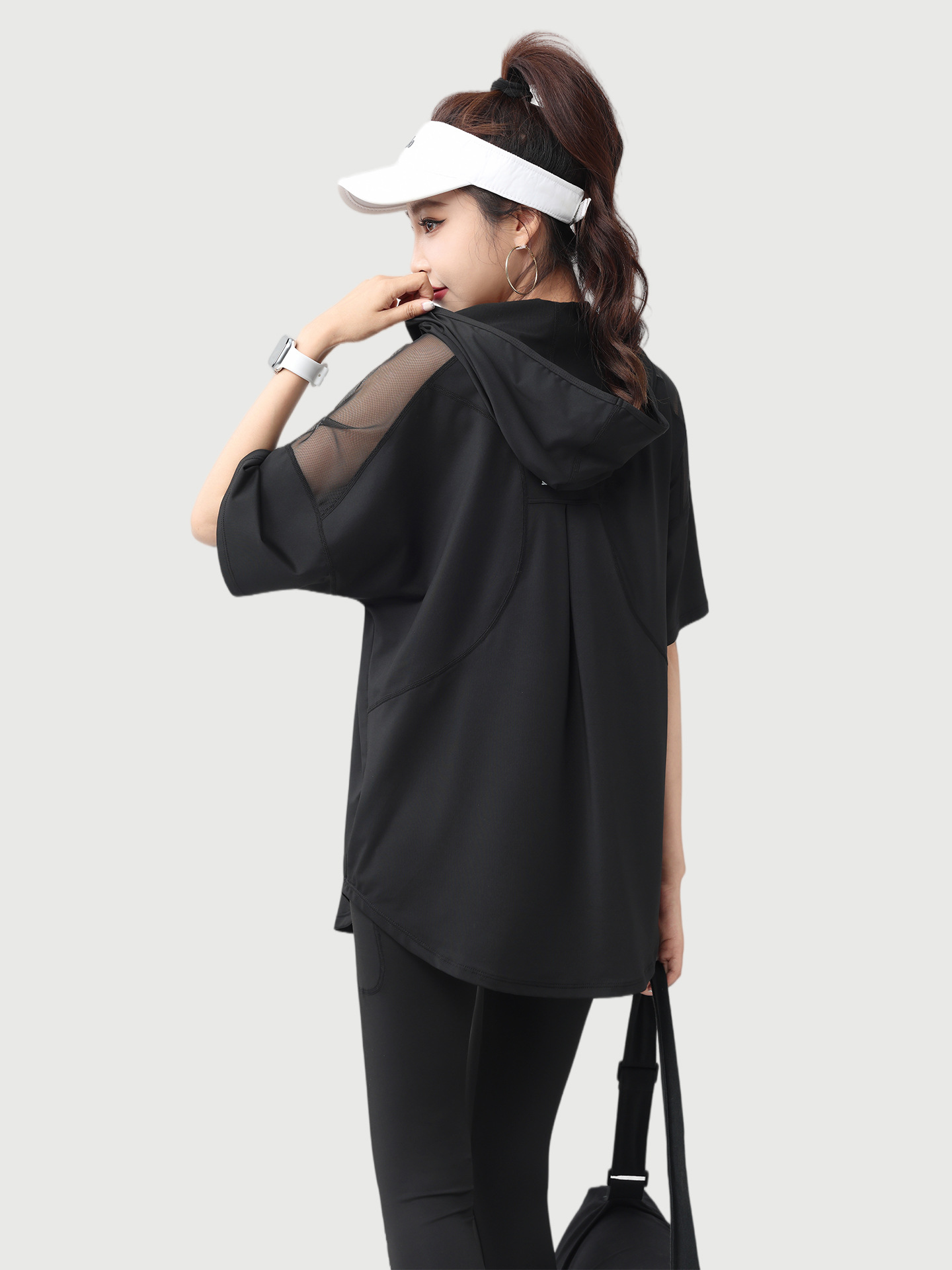 Woman Yoga Short Sleeve Hoodie - Yoga Fitness Hoodie ulasan dan harga