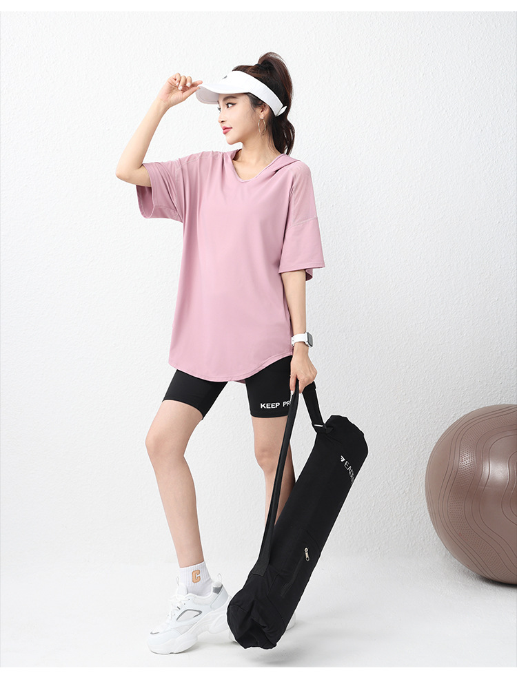 Woman Yoga Short Sleeve Hoodie - Yoga Fitness Hoodie ulasan dan harga