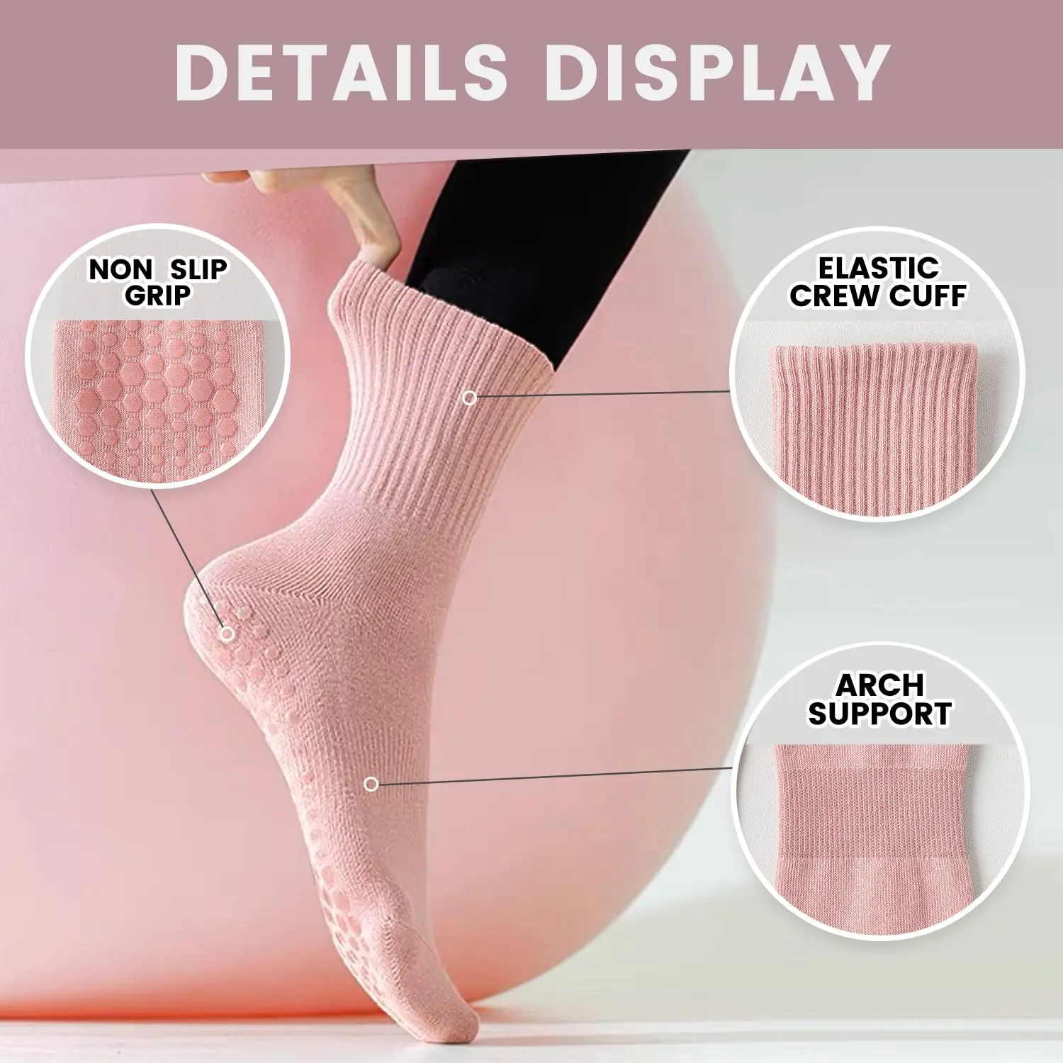 4 pairs of women's yoga socks, - Yoga & Fitness With Faye The Well Being Studio Abbots Langley ulasan dan harga