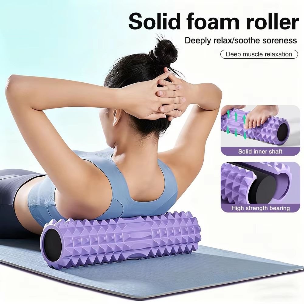 EVA Foam Fitness Back Roll Tri - Yoga Fitness Roller ulasan dan harga