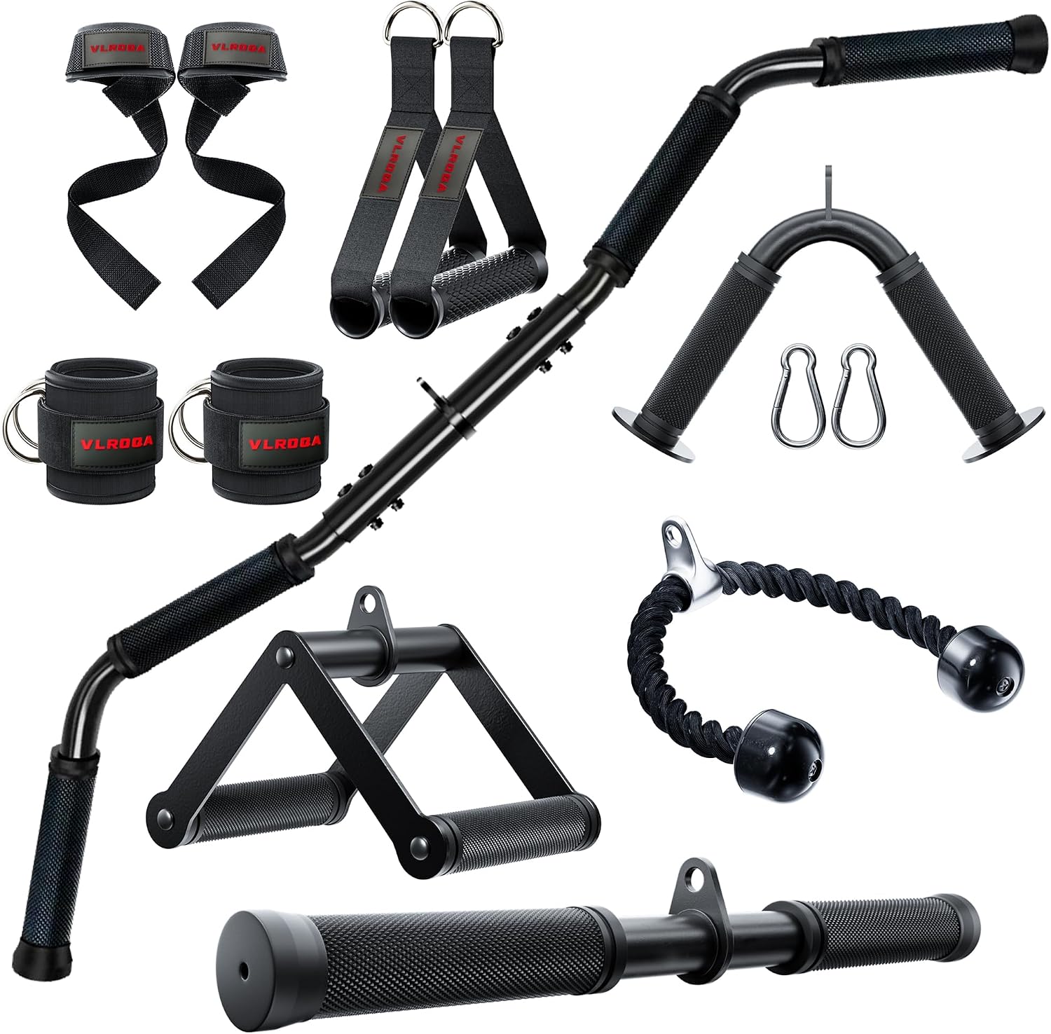Home Gym Cable Attachments Set - Lat Pulldown Bar ulasan dan harga