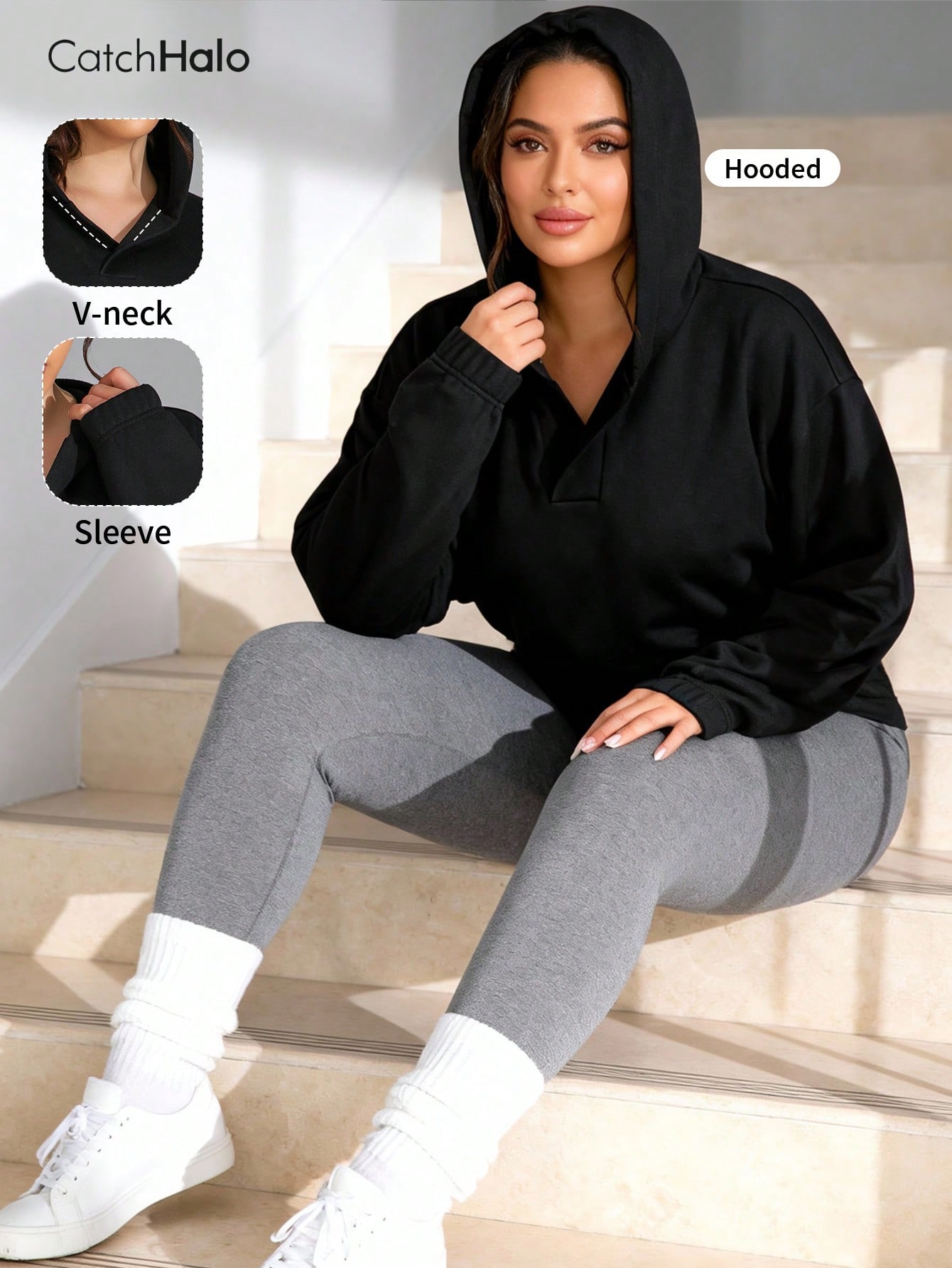 Plus Size Cropped Hoodie Women - Yoga Fitness Hoodie ulasan dan harga