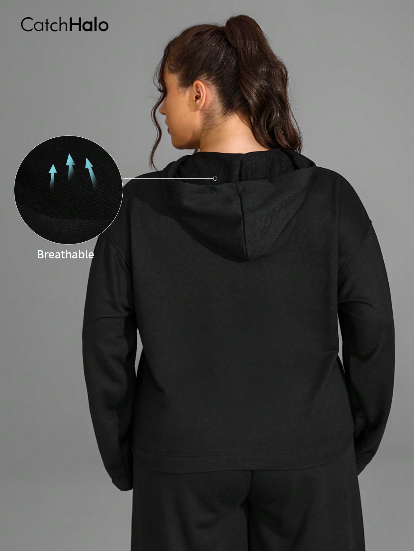 Plus Size Cropped Hoodie Women - Yoga Fitness Hoodie ulasan dan harga