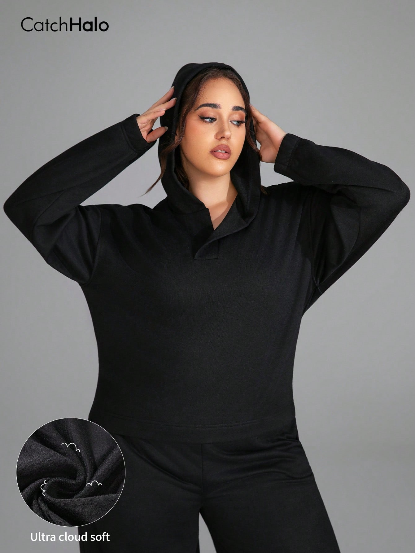 Plus Size Cropped Hoodie Women - Yoga Fitness Hoodie ulasan dan harga